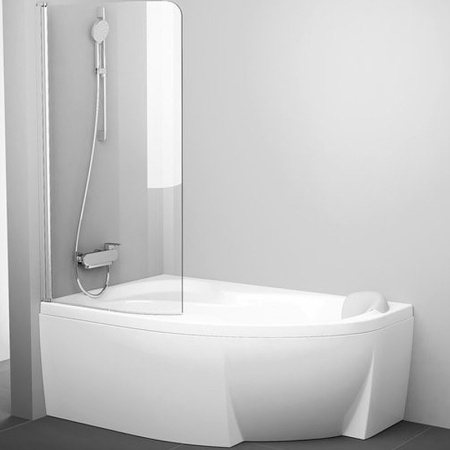 Шторка на ванну (85х150) Ravak Chrome CVSK1 Rosa 140/150 L 7QLM0U00Y1 Transparent