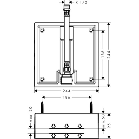 Скрытая часть для верхнего душа Hansgrohe Raindance Air 26471180