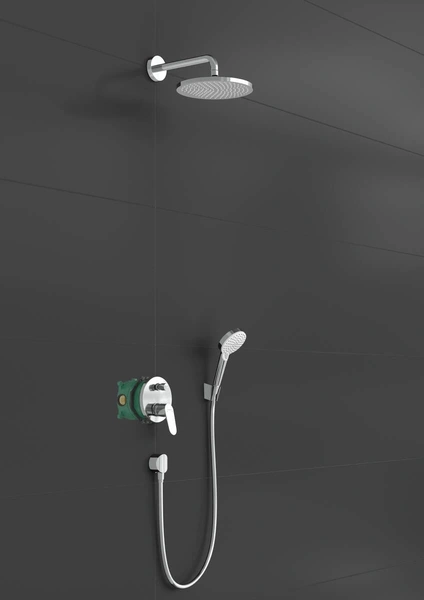 Душевой комплект с однорычажным смесителем Hansgrohe Crometta S 240 1jet 27958000 хром