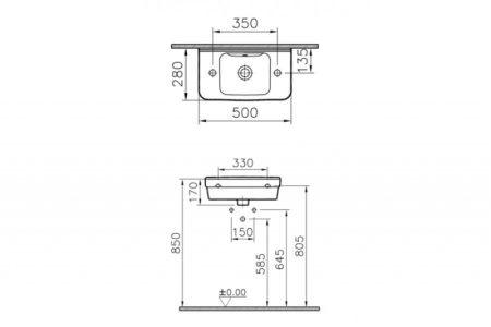 Раковина подвесная Vitra S50 5344B003-0029
