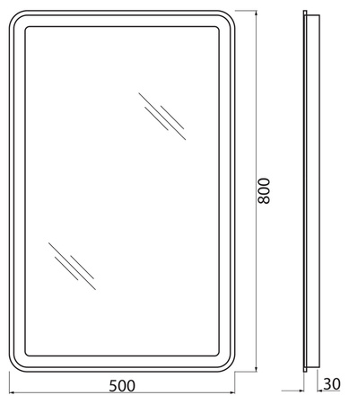Зеркало BelBagno SPC-MAR-500-800-LED-BTN