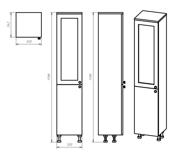 Пенал Misty Латте 35 П-Лат05035-03Л левый