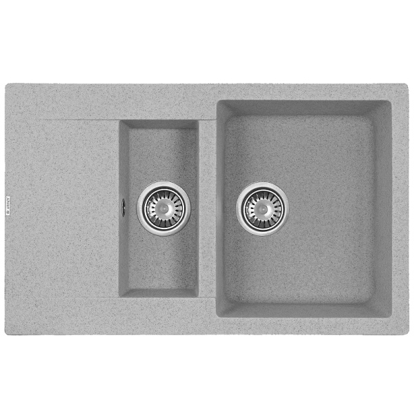 Мойка-Мраморная  (двойная) "KAISER"  KM2M-5080 G, серый