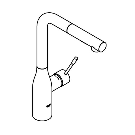 Смеситель для мойки выдвижной L-излив Essence Grohe 30504KF0 (черный матовый)