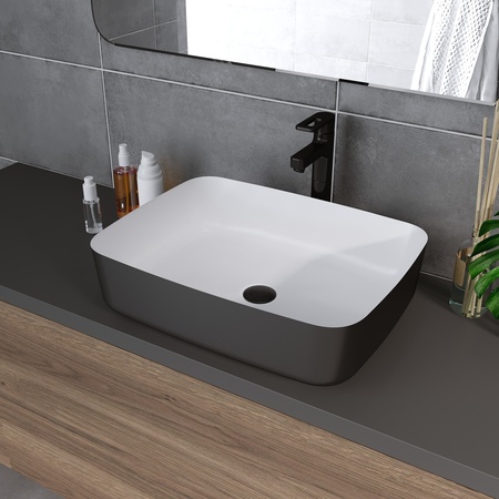 Раковина накладная (50,5х39) Grossman Color GR-4043BW, черный