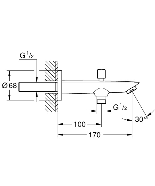 Излив для ванны Grohe BauCosmopolitan 13425001