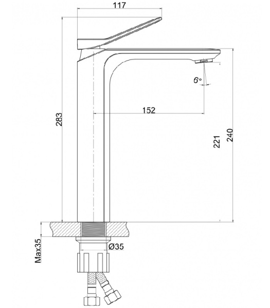 Смеситель для раковины высокий Cersanit ODRA 63054