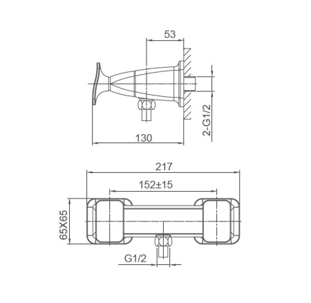 Смеситель для душа WONZON & WOGHAND SHAKESPEARE, хром WW-654101-CR