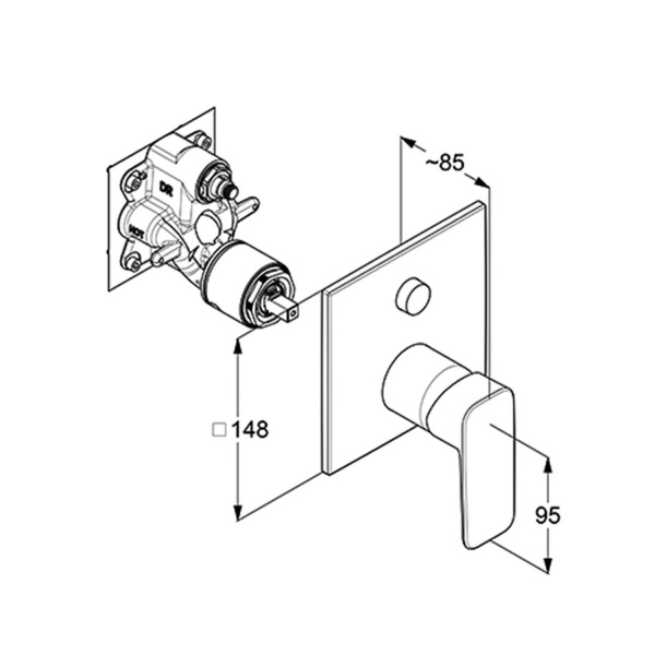 Смеситель для ванны Kludi Pure&Style 407593975