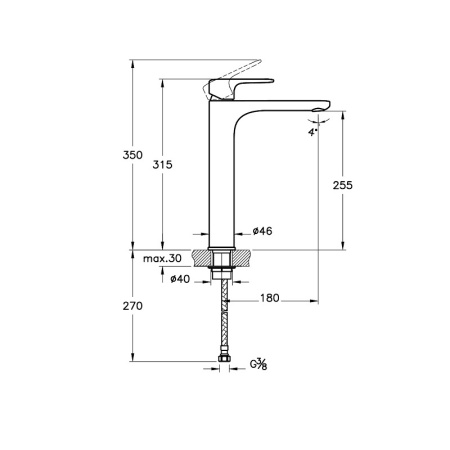 Смеситель для раковины Vitra Root Round  A42707EXP хром 
