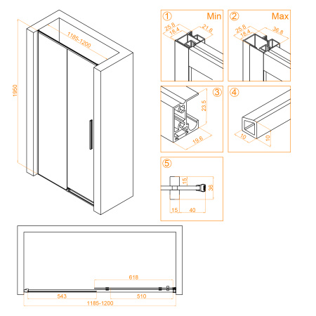 Душевая дверь 120 см RGW Stilvoll SV-12 32321212-11 прозрачное