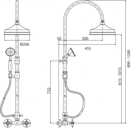 Душевая система Cezares Lord LORD-CD-30-03/24-Bi