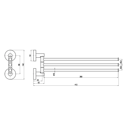 Держатель для полотенец тройной поворотный Rav Slezak Colorado COA0603