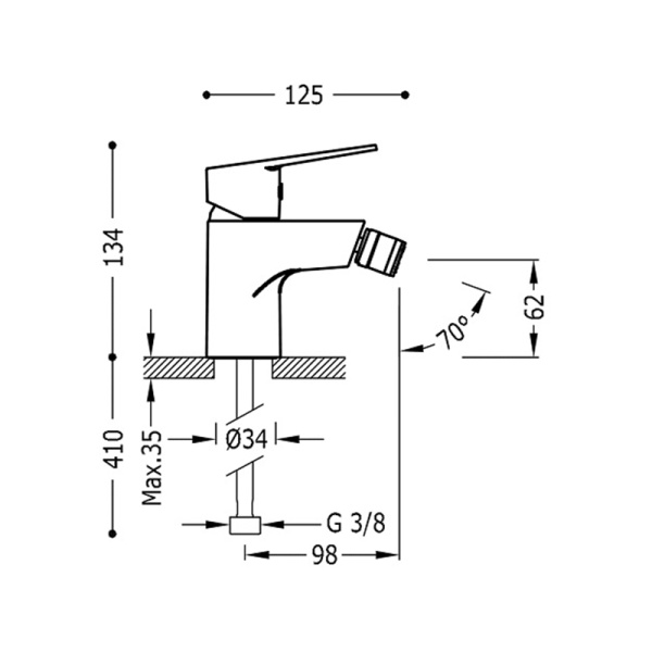 Смеситель  для биде Tres Base 21512001 хром