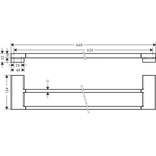 Двойной держатель полотенец AddStoris Hansgrohe 41743340 Двойной держатель полотенец AddStoris Hansgrohe 41743340