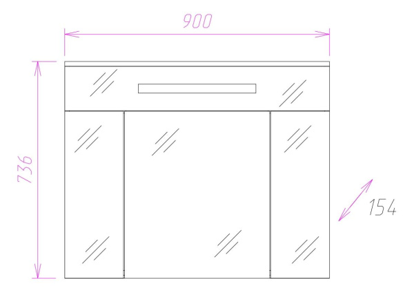Зеркало-шкаф c подсветкой Onika Сигма 90 (90x73,6) 209014