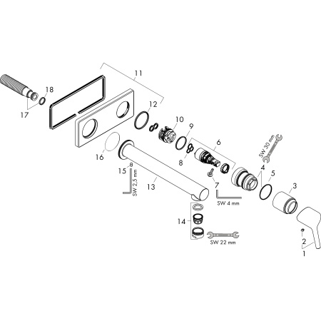 Смеситель для раковины встраиваемый Hansgrohe Talis S 72110000 хром