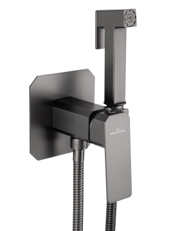 Смеситель с гигиеническим душем встраиваемый WONZON & WOGHAND DIAMOND, темный графит WW-88829011-BGM