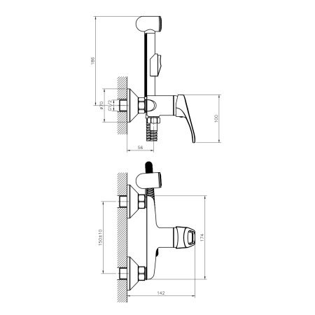 Смеситель для биде DECOROOM DR21 DR21058