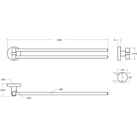 Полотенцедержатель двойной CEZARES RELAX-THD-S-NOP