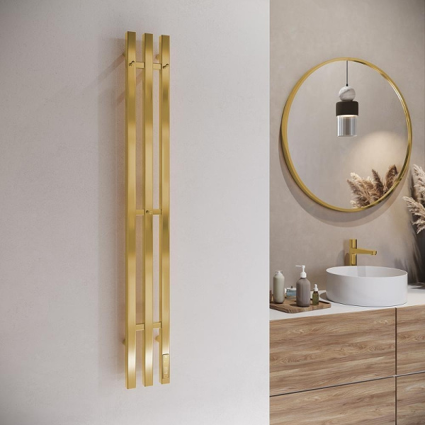 Электрический полотенцесушитель (120х20) Terminus TRES 4670078566386 брашированное золото