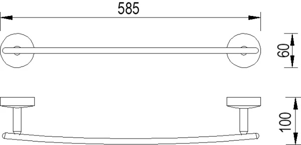 Полотенцедержатель 60 см. RUSH Fiji FI18531 Полотенцедержатель 60 см. RUSH Fiji FI18531
