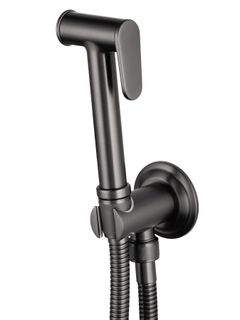 Смеситель с гигиеническим душем встраиваемый WONZON & WOGHAND STEAM, темный графит WW-88849008-BGM