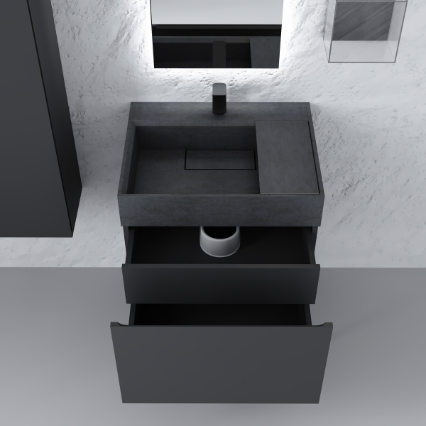 Тумба RAVAL Facet 60 подвесная Антрацит Fac.01.60/P/A/RL
