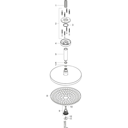 Верхний душ с кронштейном Hansgrohe Raindance Select S 300 2jet 27337400 белый/хром