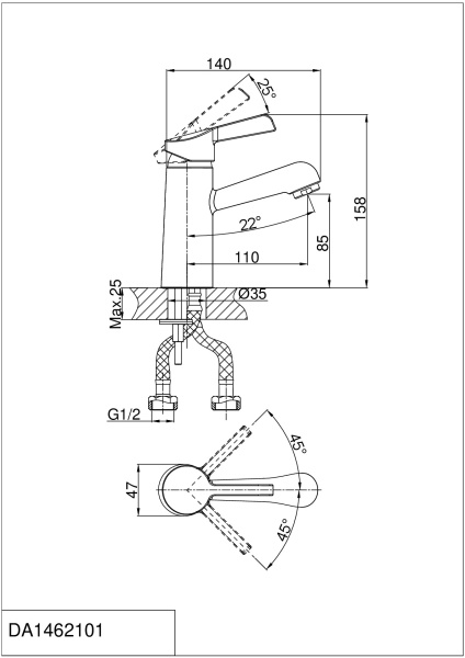 Смеситель для раковины D&K Rhein Schiller (DA1462101)