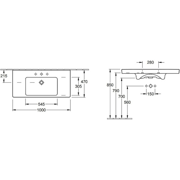 Раковина подвесная Villeroy&Boch Subway 2.0 100 7175A0R1