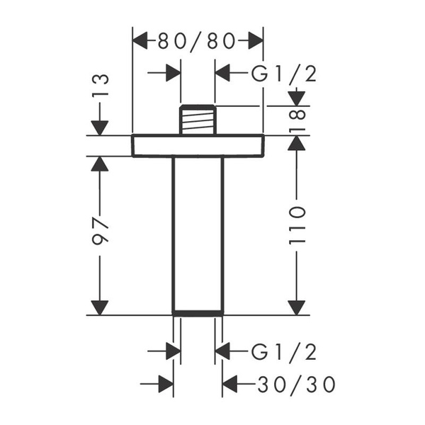 Кронштейн для верхнего душа 100 мм Hansgrohe Pulsify E 24338700 белый матовый