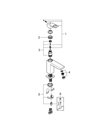 Смеситель для раковины однорычажный Grohe Eurocube 23446 000 (23446000) хром 