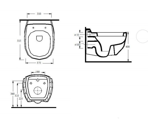 Подвесной безободковый унитаз с сиденьем микролифт beWash Bekinger 87303206