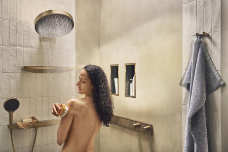 Термостат для скрытого монтажа на 5 потребителей Hansgrohe Rainfinity 15384140 шлифованная бронза