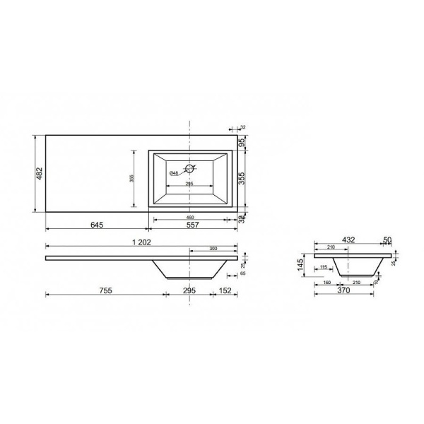 Раковина Style Line Estetus Даллас 120 СС-00002389 правая