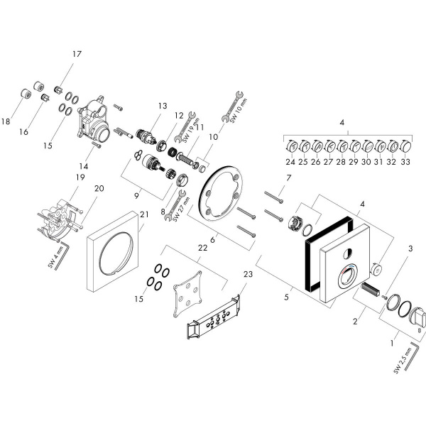 Смеситель для душа Hansgrohe ShowerSelect 15767000