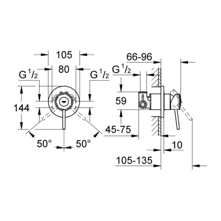 Набор для гигиенического душа Grohe BauClassic 129186 хром