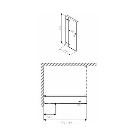 Двери распашные Kolo Next Reflex (левые) HDSF12222003L