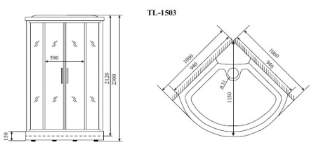 Душевая кабина (102х102) Timo Lux TL-1503