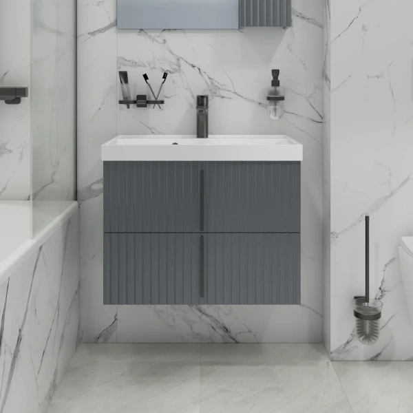 Тумба под раковину Санта Юпитер 700544 графит матовый,  без раковины