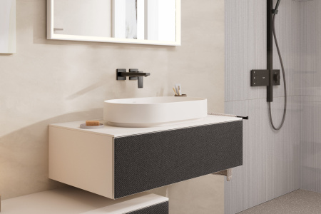 Смеситель для раковины встраиваемый Hansgrohe Metropol 32526340 шлифованный черный хром