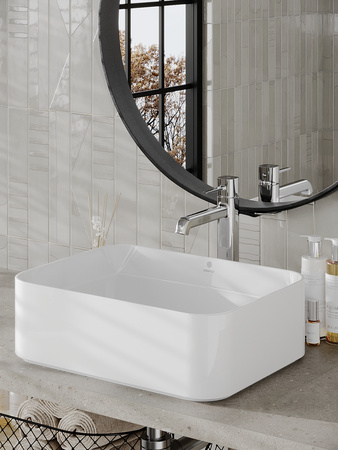 Раковина накладная (46,5х35) Orange  B02-460W белый глянец