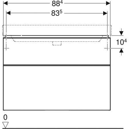 Тумба с раковиной Geberit Smyle Square 500.251.01.1+ 500.354.JK.