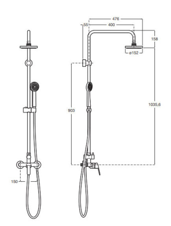 Душевая система Roca Victoria Eco 5A9B25C00