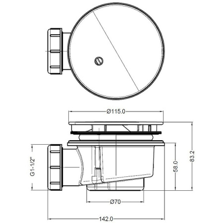 Сифон для душевого поддона BelBagno BB-01-90