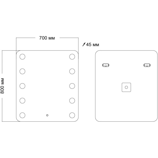 Зеркало (70х80) Grossman Neon 147080 LED с сенсорным выключателем и гравировкой