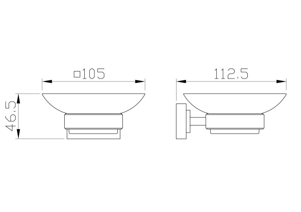 Мыльница с держателем WONZON & WOGHAND FLAT, хром WW-9722
