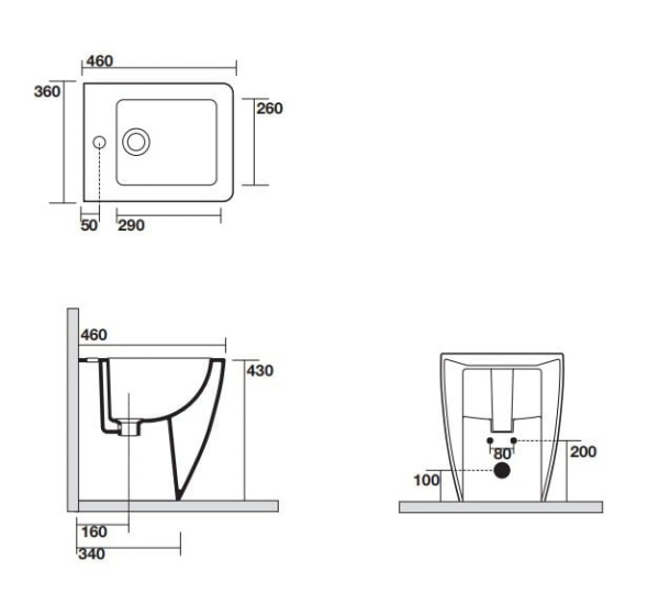 Биде напольное Kerasan Ego 322101*1