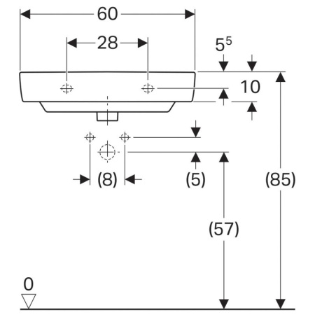 Раковина подвесная (60х37) Geberit Renova Compact 226160000